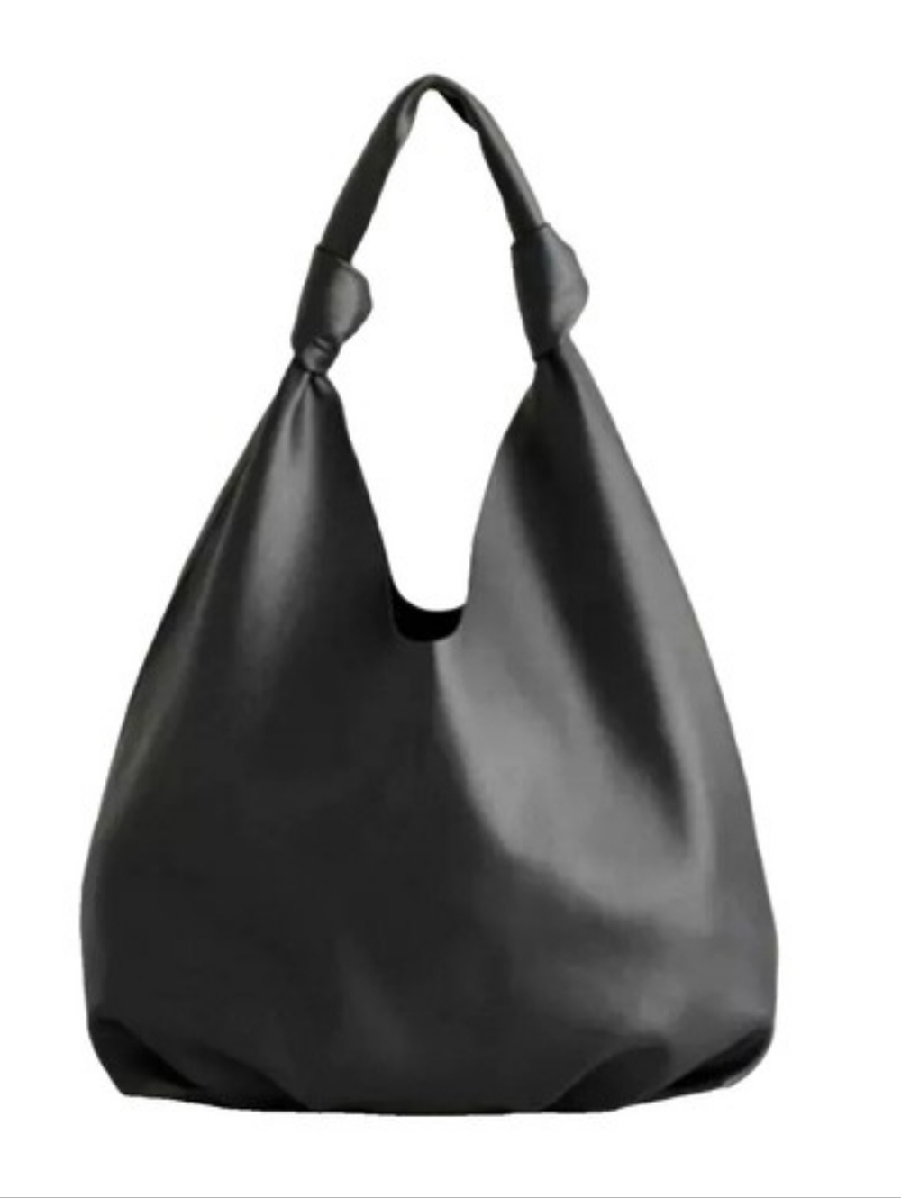 Elizabeth & James Purse Black Knotted Hobo Bag Vegan Leather Slouchy Lightweight